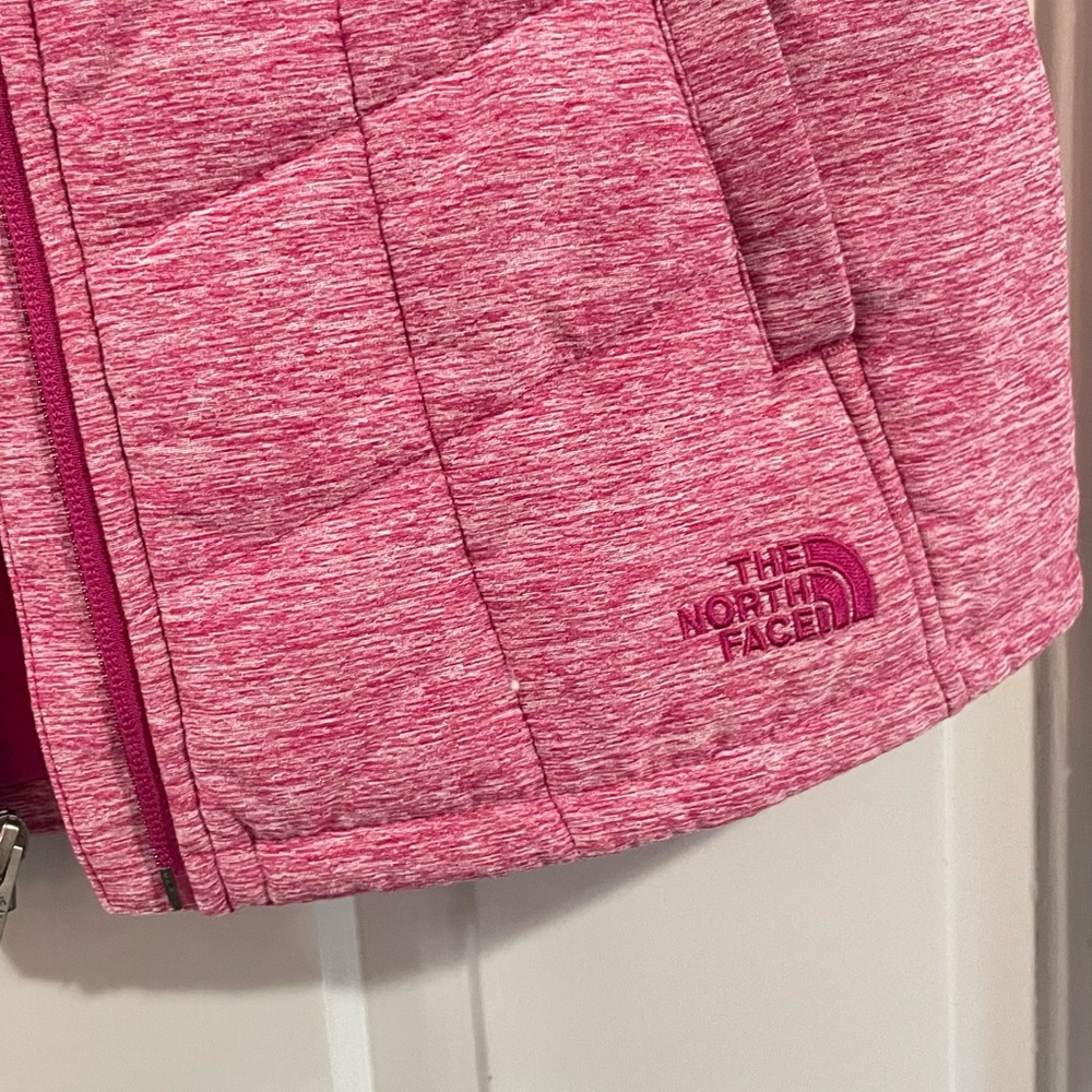 North Face Vest Womens Medium Pink Puffer Nuptuse Goose Down Fill Insulated - Picture 7 of 14